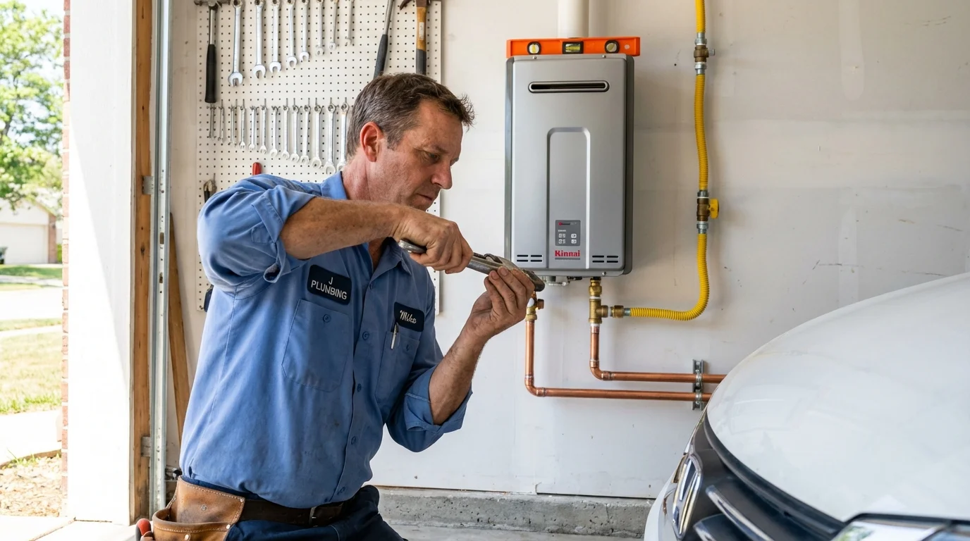 Tankless water heater installation by a Johns Plumbing LLC plumber in Northbridge